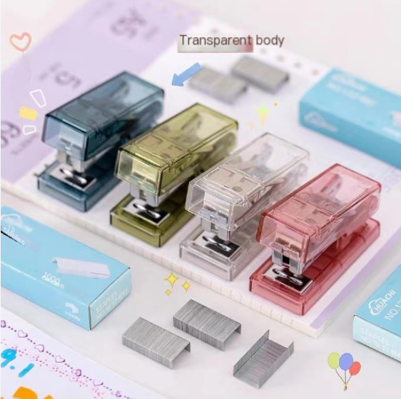 Mini Transparent Stapler for Students and Office Use