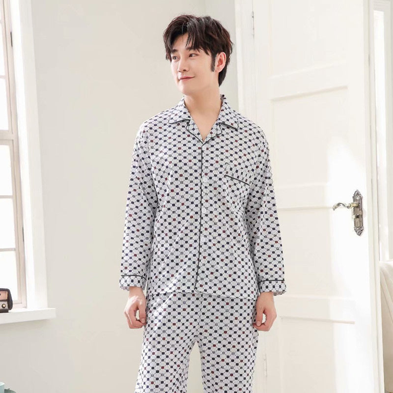 Men's Knitted Cotton Home Service Suit