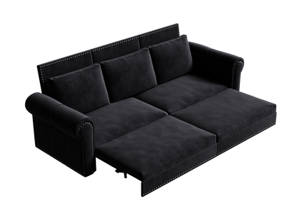 Chesterfield Sofa Bed – 3-in-1 Velvet Convertible Sleeper