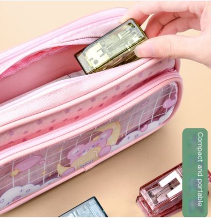 Mini Transparent Stapler for Students and Office Use