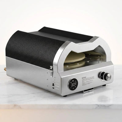 Outdoor Pizza Oven Built for Perfect Crusts, 12 Inch Propane, Rotating Stone, Temperature Gauge Control