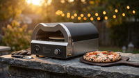12 In. Propane Pizza Oven, Outdoor Pizza Oven in Black with Rotating Pizza Stone, Glove and Pizza Cutter — Lifestyle