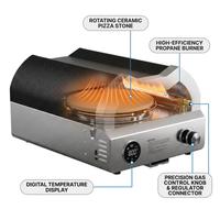 12 In. Propane Pizza Oven, Outdoor Pizza Oven in Black with Rotating Pizza Stone, Glove and Pizza Cutter — How It Works
