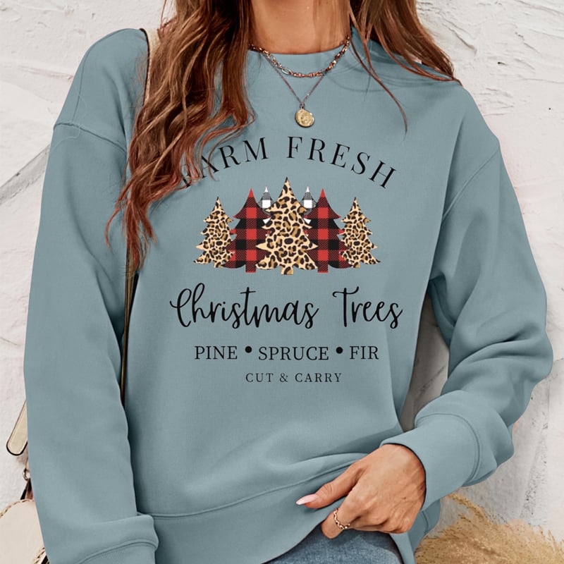 Women's Fleece Printed Pullover Christmas Sweater