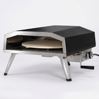 16 In. Propane Pizza Oven, Outdoor Pizza Oven in Black, with Rotating Pizza Stone — Studio Shot