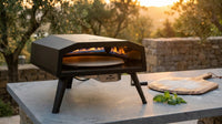 16 In. Propane Pizza Oven, Outdoor Pizza Oven in Black, with Rotating Pizza Stone — Lifestyle