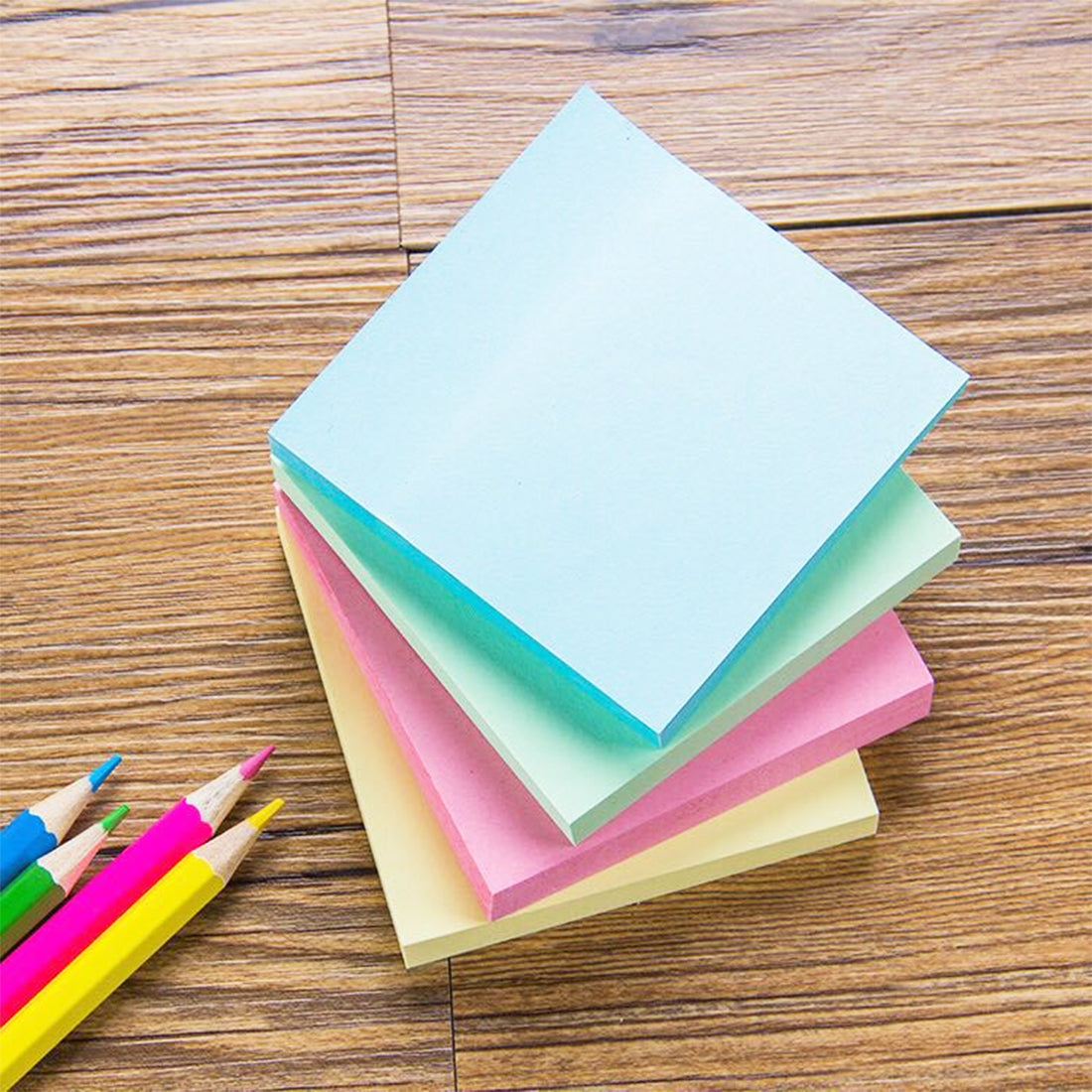 Square Colorful Sticky Notes - Cartoon Printed Office Supplies