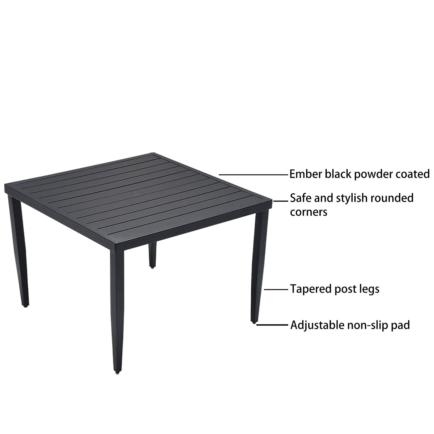 5-Piece Outdoor Patio Aluminum Dining Set