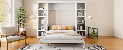 Queen Size Murphy Bed With Desk And Bookshelf