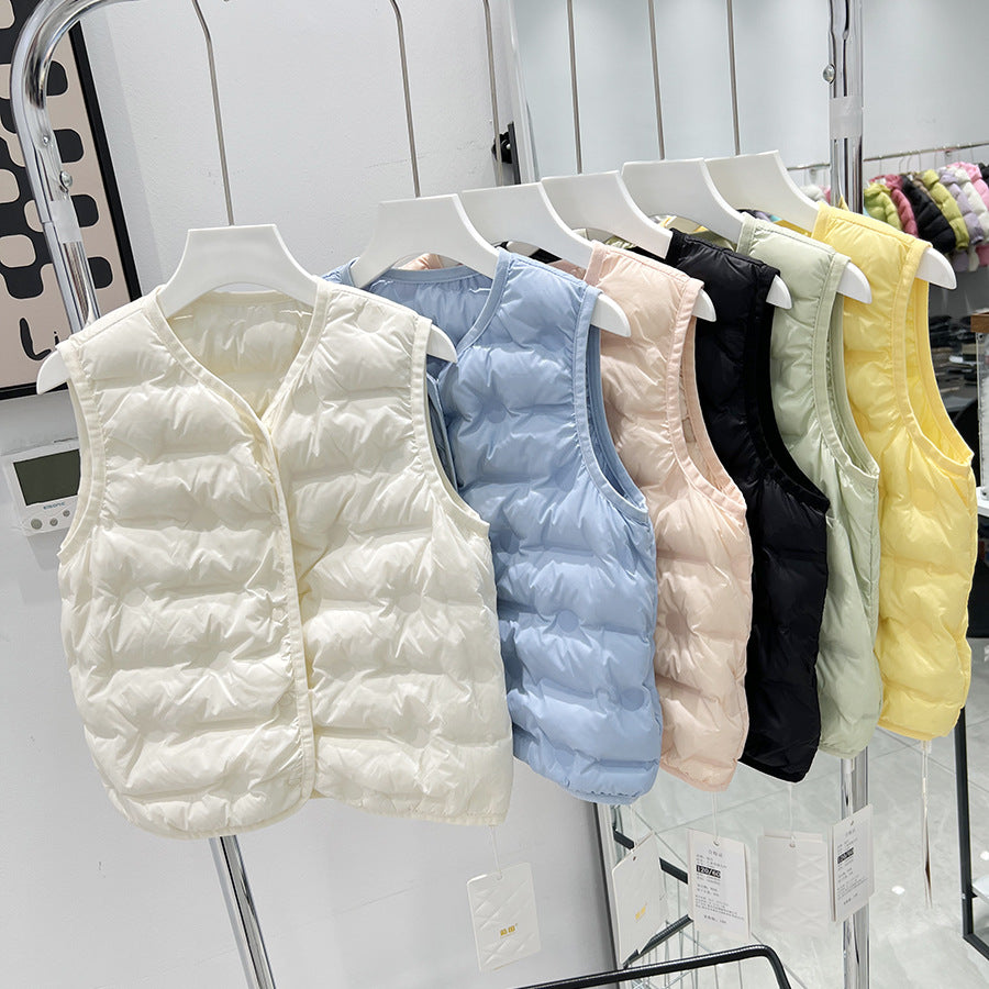 Children's Lightweight Down Jacket Vest for School Wear
