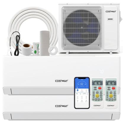 36000 BTU 2 Zone 23 SEER2 Mini Split Air Conditioner Wifi Enabled with Heat Pump