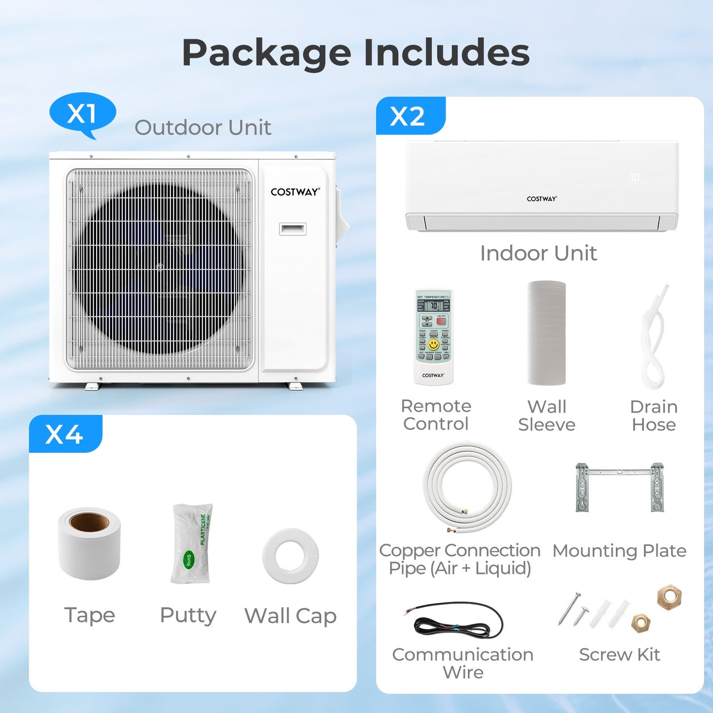 36000 BTU 2 Zone 23 SEER2 Mini Split Air Conditioner Wifi Enabled with Heat Pump