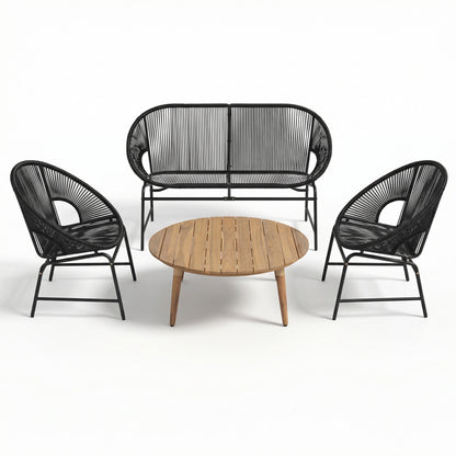 NUSA Outdoor Patio 4-Pcs Chat Set