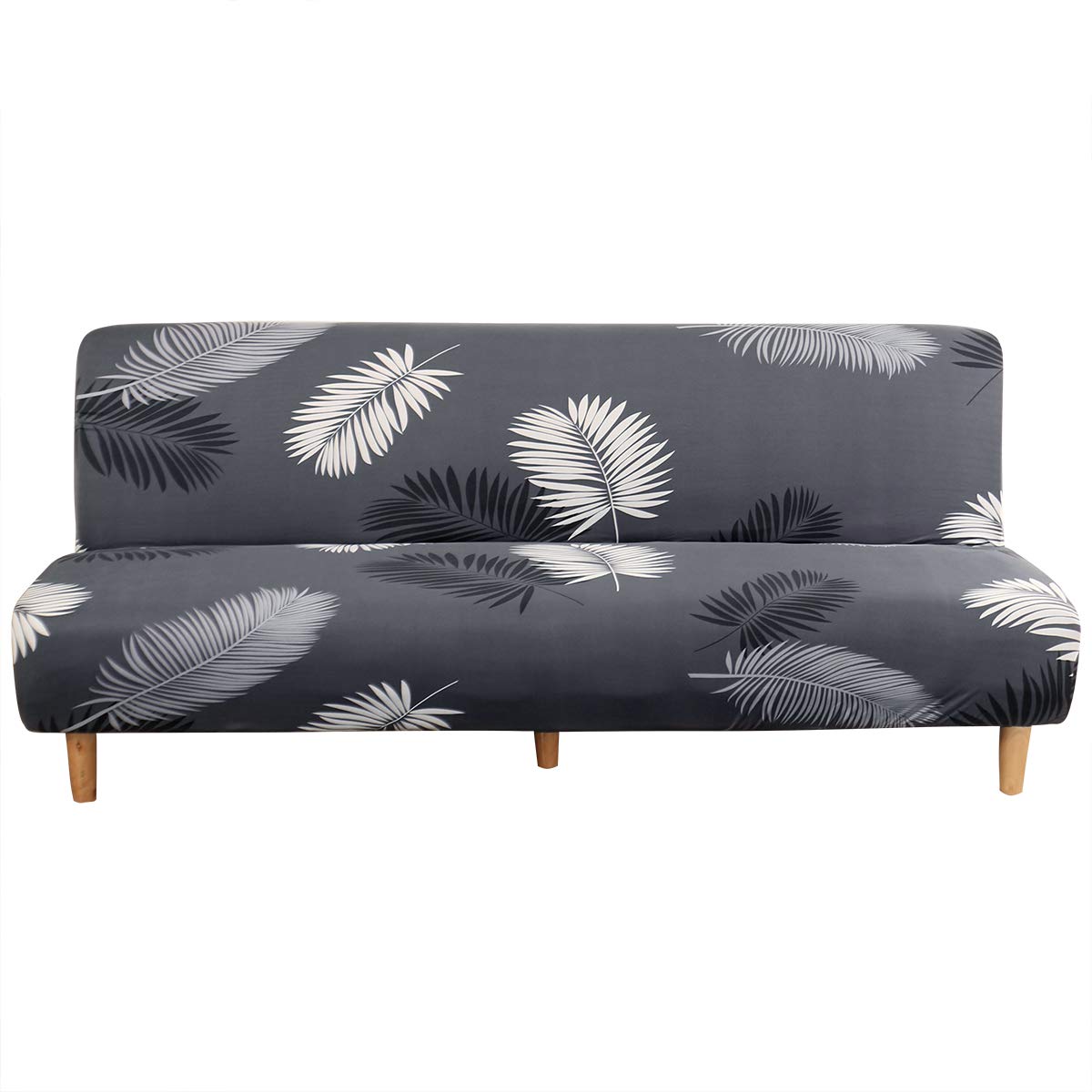 MIFXIN Armless Futon Slipcover Folding Sofa Cover Stretch Elastic Washable Couch Furniture Protector for 3 Seat Foldable Futon Sofa Bed Without Armrests (Dark Grey)