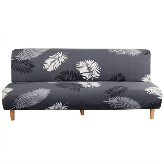 MIFXIN Armless Futon Slipcover Folding Sofa Cover Stretch Elastic Washable Couch Furniture Protector for 3 Seat Foldable Futon Sofa Bed Without Armrests (Dark Grey)