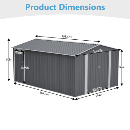 10x14 FT Outdoor Metal Storage Shed