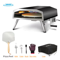 Propane Pizza Oven Built for Outdoor Cooking, 16 Inch Stone, Rotating Base, 19,100 BTU Burner