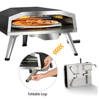 Propane Pizza Oven Built for Outdoor Cooking, 16 Inch Stone, Rotating Base, 19,100 BTU Burner