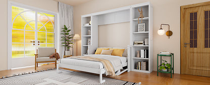 Queen Size Murphy Bed With Desk And Bookshelf