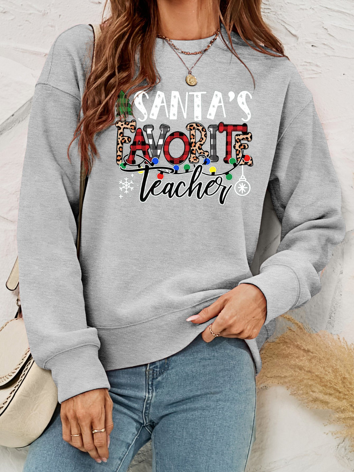 Women's Fleece Printed Pullover Christmas Sweater
