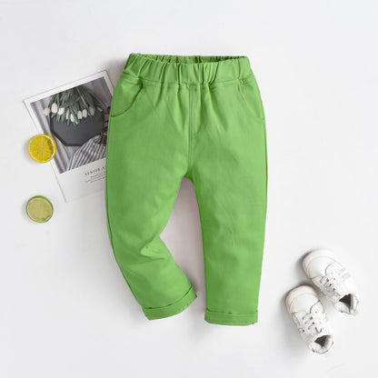 Baby Cotton Casual Trousers for School Uniforms