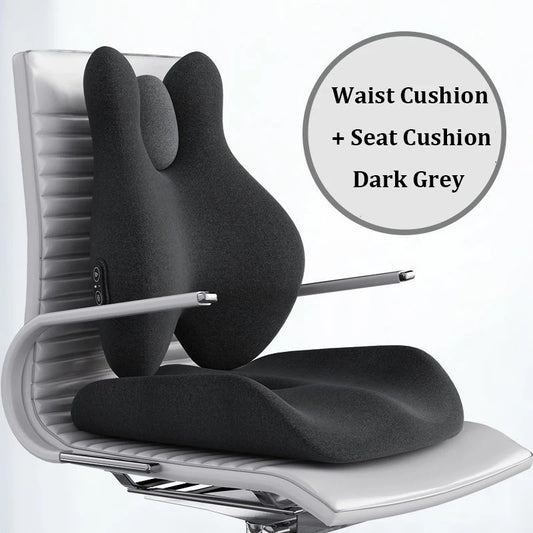 Cushion Office Backrest with Massage and Heating Support