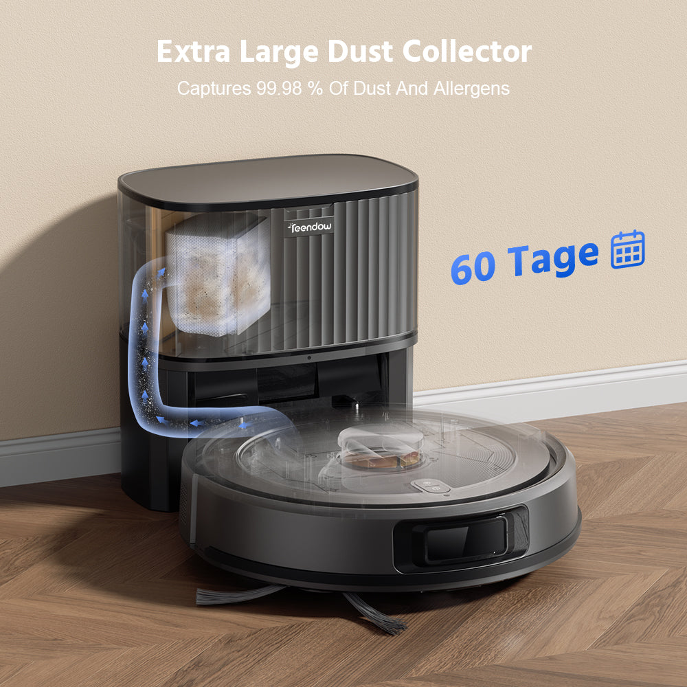Teendow D10S Max - Black | Self-Emptying Robot Vacuum and Mop with LDS Laser Navigation