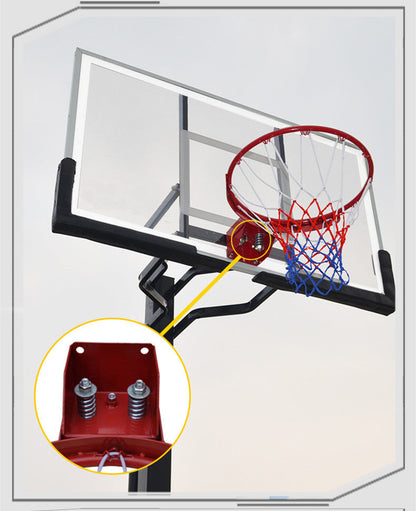 Outdoor Buried Hand-operated Height Adjustable Basketball Stand for Backyard Play
