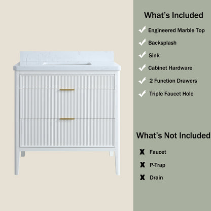 Fully Assembled 36-Inch Bathroom Vanity