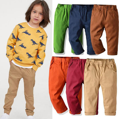 Baby Cotton Casual Trousers for School Uniforms