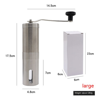 Stainless Steel Hand-Crank Coffee Bean Grinder