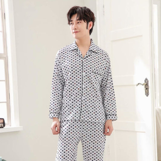 Men's Knitted Cotton Home Service Suit