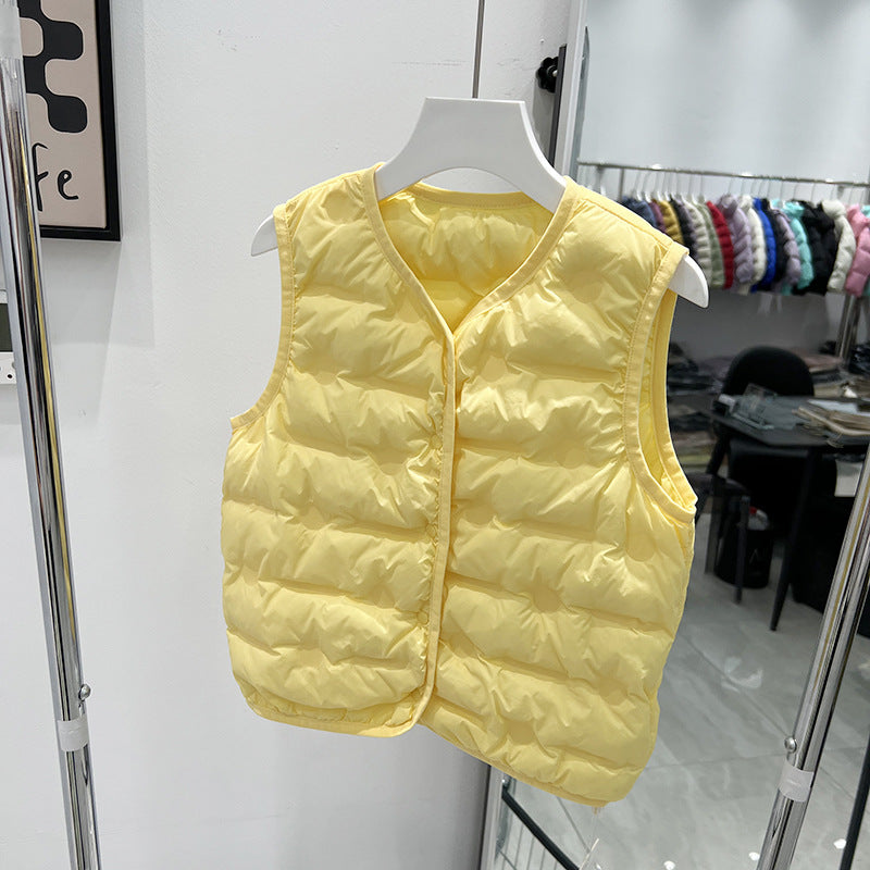 Children's Lightweight Down Jacket Vest for School Wear