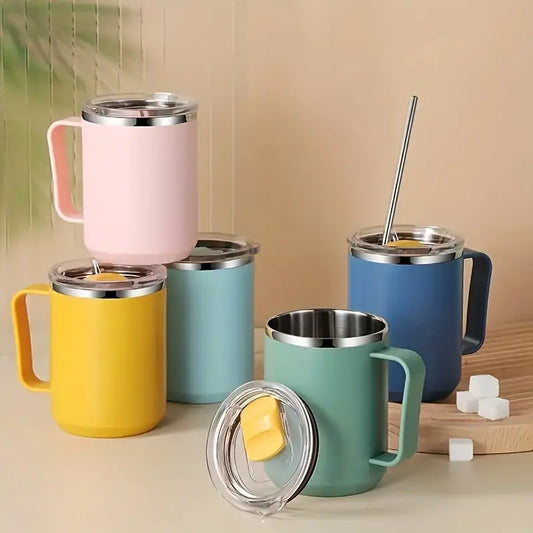 16oz Insulated Stainless Steel Travel Mug with Handle