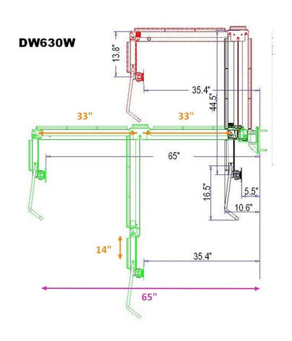 DW630W  Extra Long Reach Wall Monitor Arm  Over the Bed 63 inch long