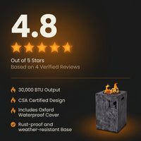Outdoor Propane Fire Pit, 30000 BTU Column Propane Fire Pit, Wood-Look Surface — Results & Stats