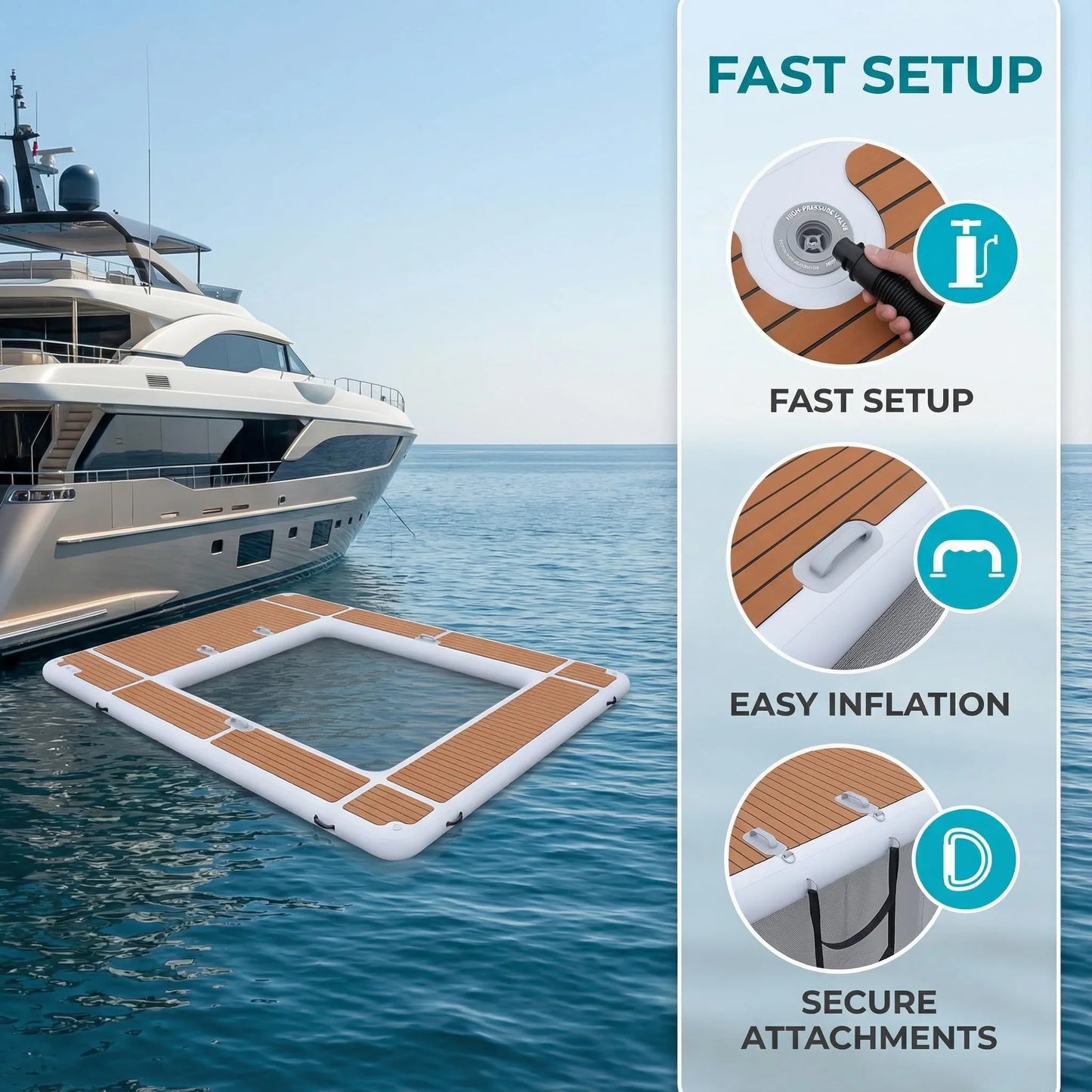 Ejia Inflatable Pool Dock Floating Platform For Yacht