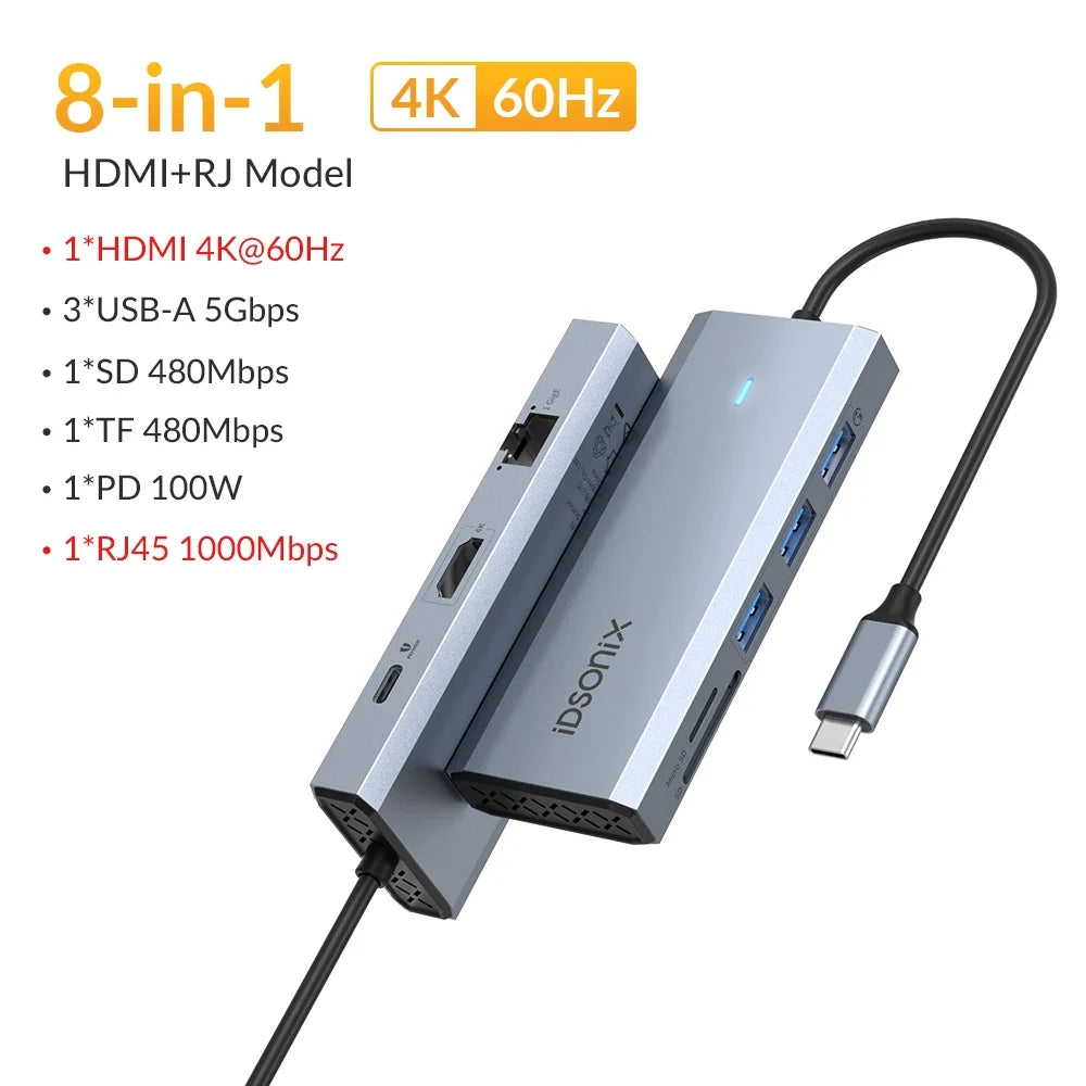 iDsonix USB C 15 In 1 Docking Station HDMI4K PD100W