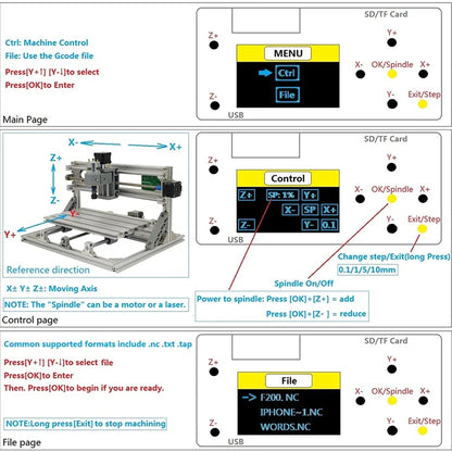 CNC Router 3018 Upgrade Mini CNC Milling Machine with GRBL 1.1 ER11 3 Axis Controller with Offline for Wood Engraving