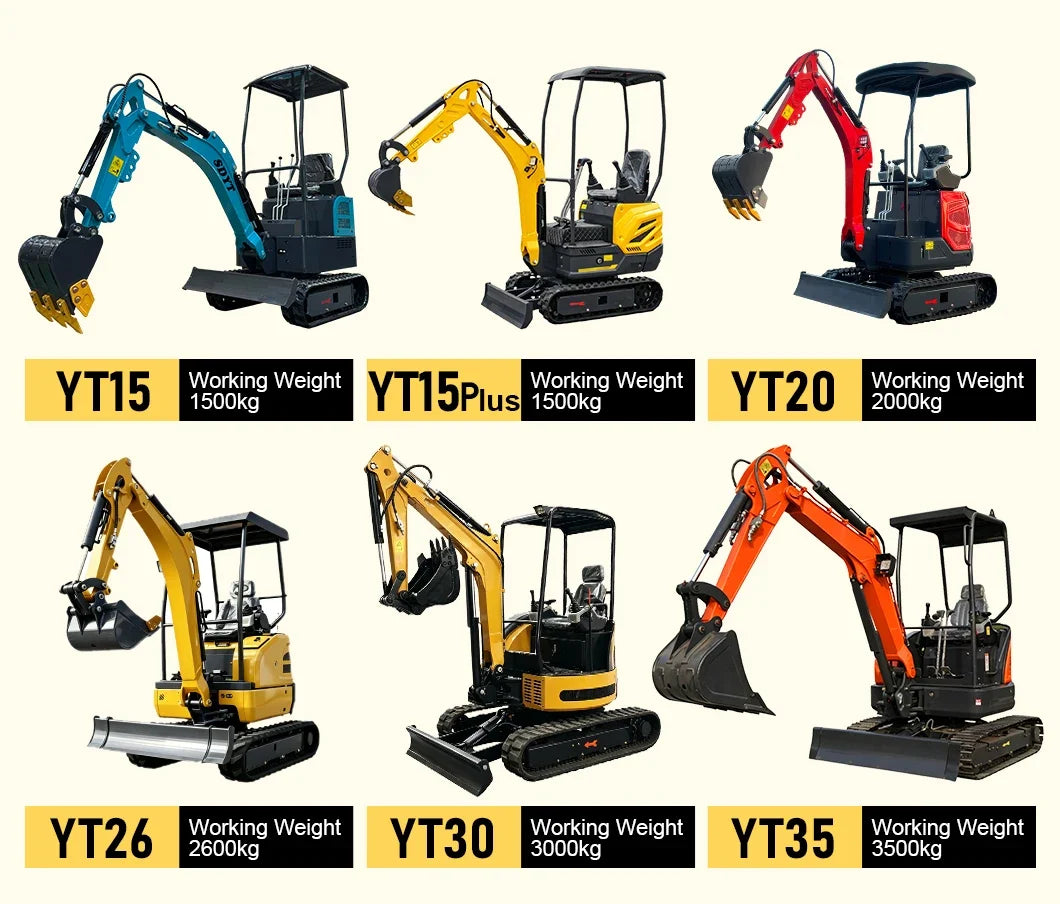 Customized 1.5ton Micro Mini Excavator Quick Start Stable Power Output Custom Color For Greenhouse & Small Farm Construction