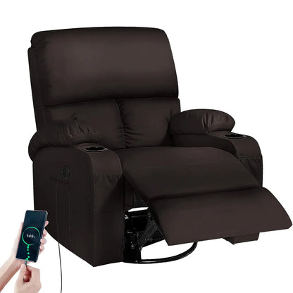 Rocking Recliner Chair With Massage And Heat 360 Swivel