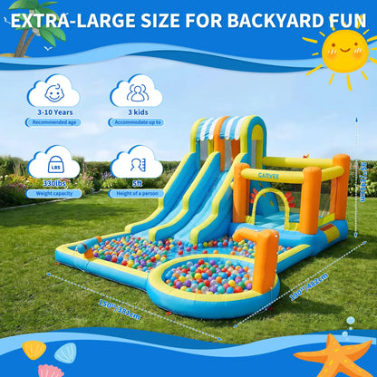 HiMISS Inflatable Water Slide Bounce House 8in1 Backyard