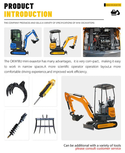 Mini Excavator Prices CE Euro Diesel Engine Bagger 1.8 ton 1.5 t 2 ton Multifunctional Mini Excavator
