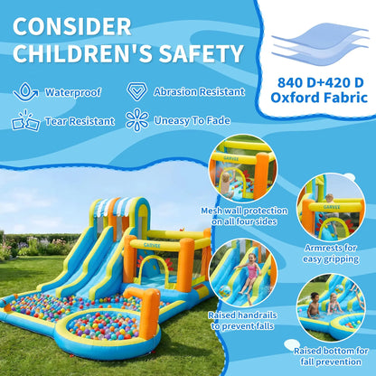 HiMISS Inflatable Water Slide Bounce House 8in1 Backyard