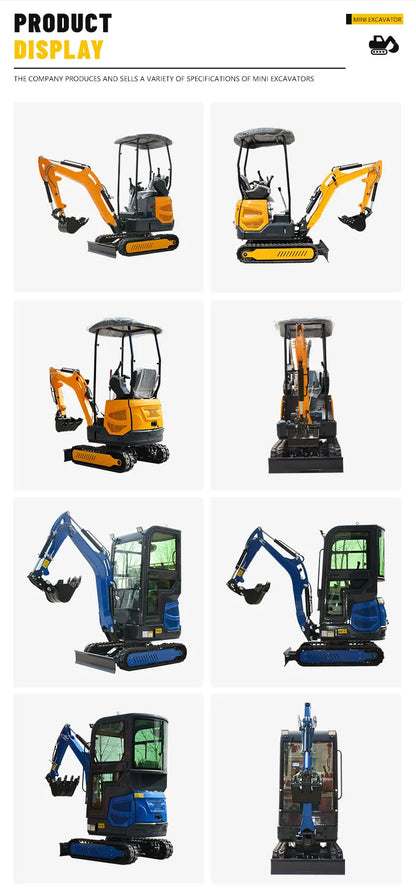 Mini Excavator Prices CE Euro Diesel Engine Bagger 1.8 ton 1.5 t 2 ton Multifunctional Mini Excavator