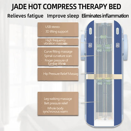 HEALTHFOREVER Electric Jade Stone Massage Bed With Heat Kneading Roller