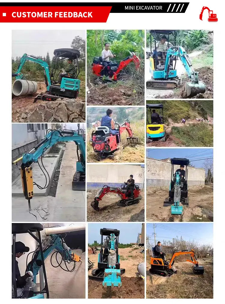 Mini Excavator 1.2 Ton New Crawler Excavator With Attachment Mini Digger Multifunctional Mini Small Excavator 1 Ton 1200kg