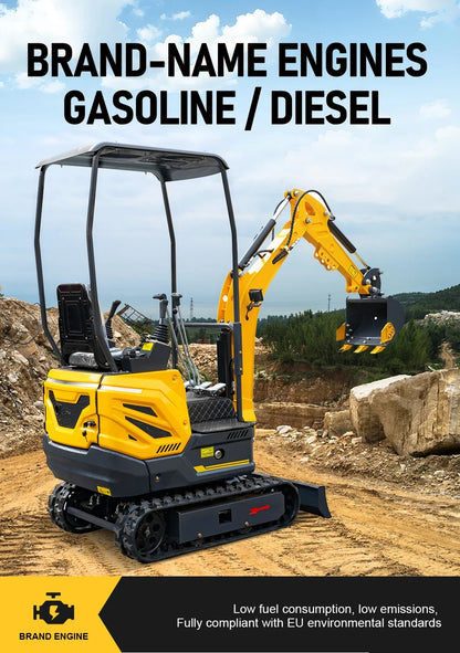 Customized 1.5ton Micro Mini Excavator Quick Start Stable Power Output Custom Color For Greenhouse & Small Farm Construction