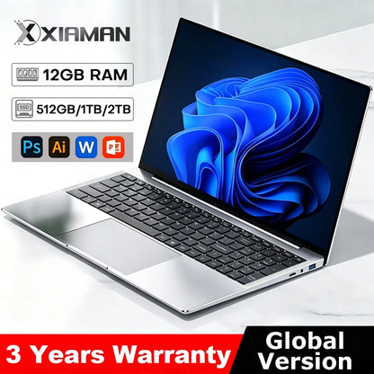 Xiaman Windows 11 Laptop Intel Atom A3950 12GB 512GB SSD