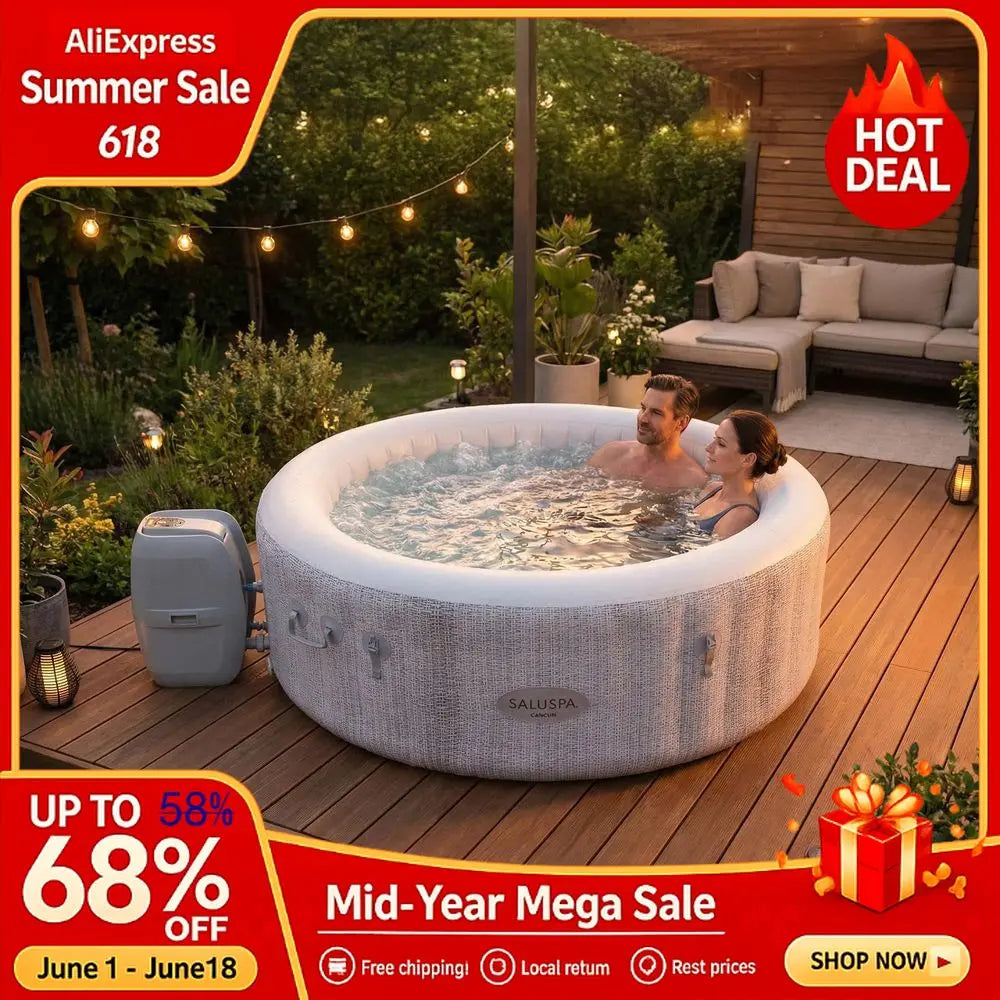 SaluSpa Cancun Inflatable Hot Tub Round With 120 Air Jets